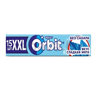 Жевательная резинка Orbit XXL, сладкая мята, 15 шт., 20,4 г