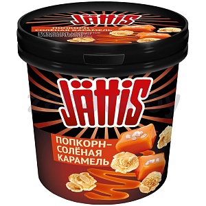 Мороженое Jattis, попкорн и соленая карамель, 180 г