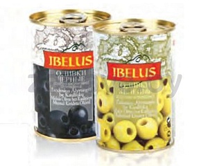 Оливки Ibelus, зеленые или черные, без косточек, 280 г