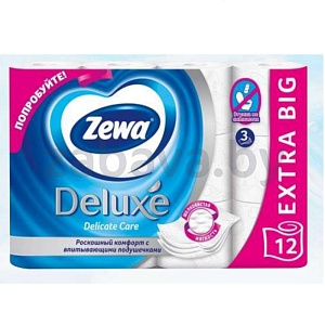 Туалетная бумага Zewa Deluxe, 3 слоя, 12 шт.