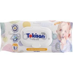 Салфетки детские влажные Tokisan, ультрамягкие с ромашкой, 72 шт.