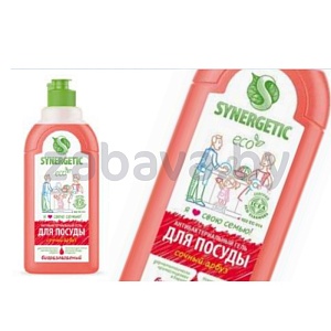 Средство для мытья посуды Synergetic, арбуз, 500 мл