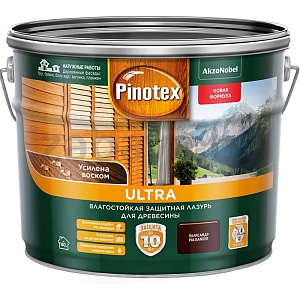 Пропитка для дерева Pinotex Ultra, полуглянцевая, 9 л, цвет: палисандр
