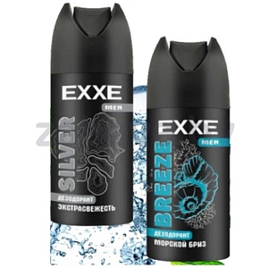 Дезодорант Exxe Men Silver/Breeze, спрей, экстрасвеж. или морск. бриз, 150 мл