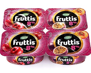 Продукт йогуртный Fruttis, 8%, 115 г, вишня-первик-маракуйя