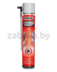 Пена монтажная бытовая Soudal, «Стройка ремонт», зимняя, 750 мл