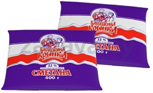 Сметана «Бабушкина крынка», 22%, 400 г