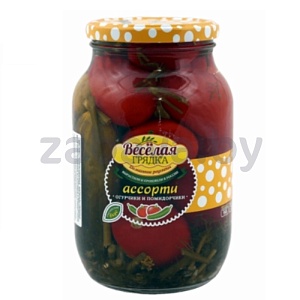 Ассорти «Веселая грядка», огурчики и помидорчики марин., 950 г