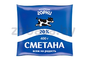 Сметана «Молочные горки», 20%, 400 г