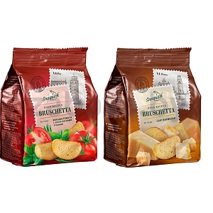 Сухари-гренки Snaquick Bruschetta, 80 г, с вял. томатами или с сыром пармезан