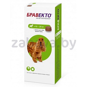 Таблетки «Бравекто» от блох и клещей, 10–20 кг