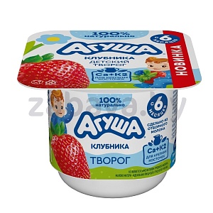 Творог «Агуша», клубника, 100 г