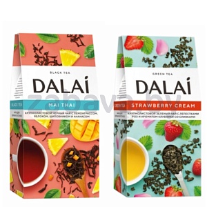 Чай крупнолист. черн./зелен. Dalai Mai Thai или Strawberry Cream, 80г