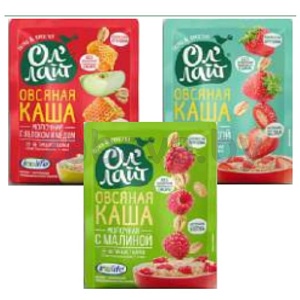 Овсяная молочная каша «Ол’лайт», б/п, 40 г, в ассорт.