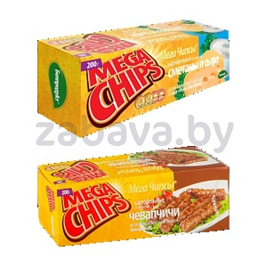 Чипсы картофельные Mega Chips, чевапчичи или сметана и сыр, 200 г