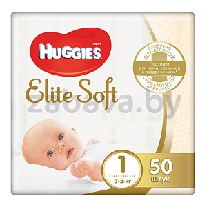 Подгузники Huggies Elite Soft Jumbo 1 (3-5 кг), 50 шт.