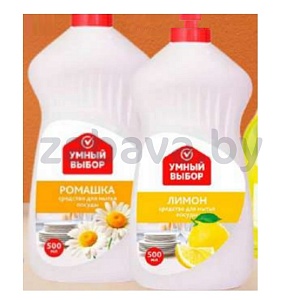 Средство д/мытья посуды «Умный выбор», ромашка/лимон, 500 мл