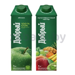 Сок яблоко или нектар мультифрукт «Добрый», 1 л