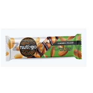 Батончик Nut&Go, миндально-арахисовый с арахисовой пастой, 36 г