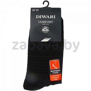 Носки муж. DiWaRi Comfort, черные, махровые, р-р 25/27/29