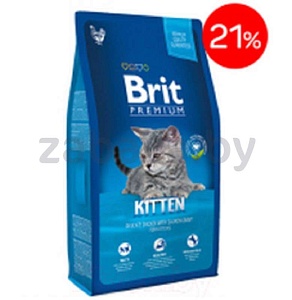 Корм для котят Brit Premium Cat Kitten, с курицей в лососевом соусе, 1,5 кг