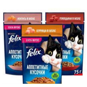 Корм Felix, 75 г, в ассорт.