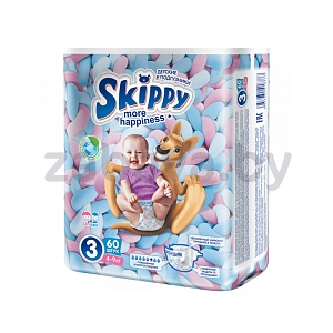 Подгузники Skippy More Happiness, р. 3, 60 шт.