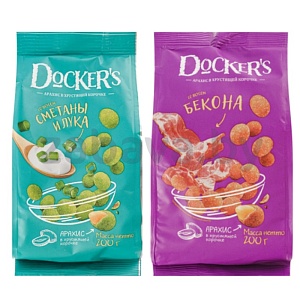 Арахис Docker's, бекон и сметана и лук, 200 г