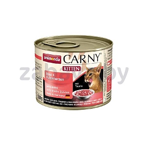 Консервы Animonda Carny Kitten для котят, говядина и сердце индейки, 200 г
