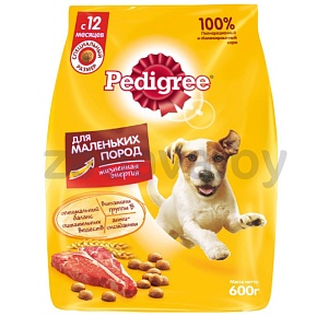 Сухой корм для собак Pedigree, говядина, для мал. пород, 600 г