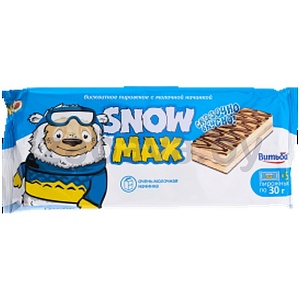 Пирожное бисквитное Snow Max, молочн. начинка, КФ «Витьба», 150 г