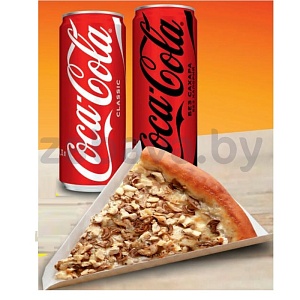 Набор: пицца Nravizza, 200 г + Coca-Cola или Coca-Cola Zero, 0,33 л