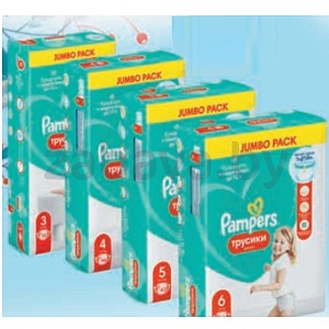 Трусики-подгузники Pampers, детские, в ассорт.