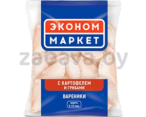 Вареники «Эконом Маркет» с картофелем и грибами, замороженные, 600 г