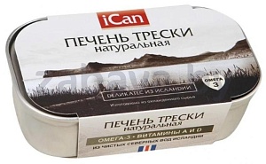 Печень трески Ican, атлантическая, 115 г