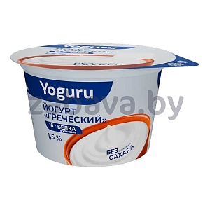Йогурт Yoguru «Греческий», без сахара, 1,5%, 180 г