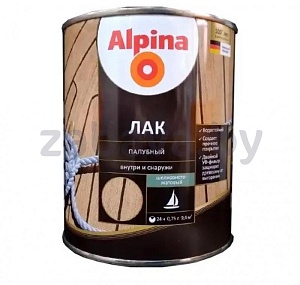 Лак АУ Alpina, палубный, шелковисто-матовый, 0,75 л /0,67 кг