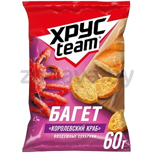 Сухарики «Хрустим», багет, «Корол. краб», 60 г