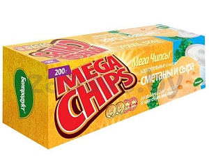 Чипсы Mega Chips, сметана и сыр, 200 г