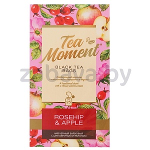 Чай черный Tea moment, яблоко-шиповник, 25 пак.