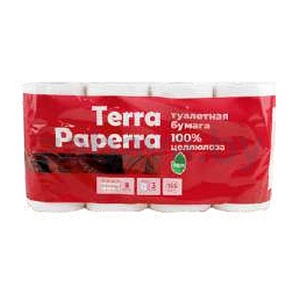Туалетная бумага Terra Paperra, 3 слоя, 8 рулонов