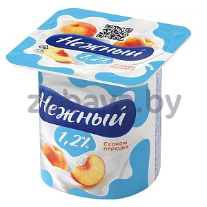 Продукт йогуртный «Нежный», персик, 0,1%, РФ, 95 г