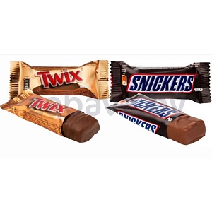Конфеты Twix/Snickers Minis, 1 кг