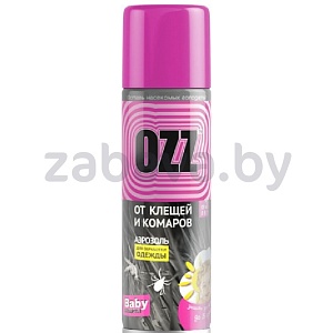 Аэрозоль от клещей и комаров Ozz Baby, 120 мл