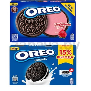 Печенье Oreo, клубника/ваниль, 228 г