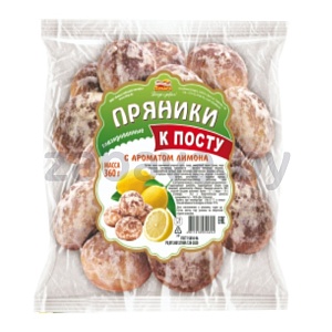 Пряники «Берестейский пекарь», «К посту», с аром. лимона, 360 г