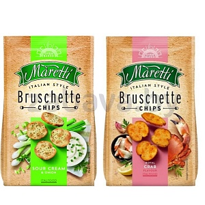 Брускетти Maretti, сметана и лук или корол. краб, 70 г