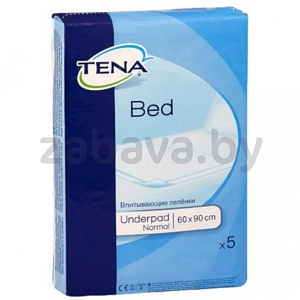 Пеленки впитывающие Tena Bed Normal, 60×90, 5 шт.