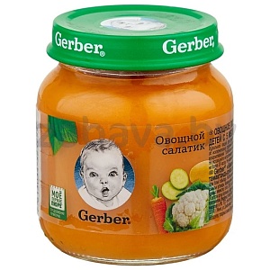 Пюре Gerber, овощной салатик, 130 г
