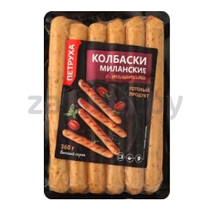Колбаски «Петруха» «Миланские с томатами», в/с, 360 г